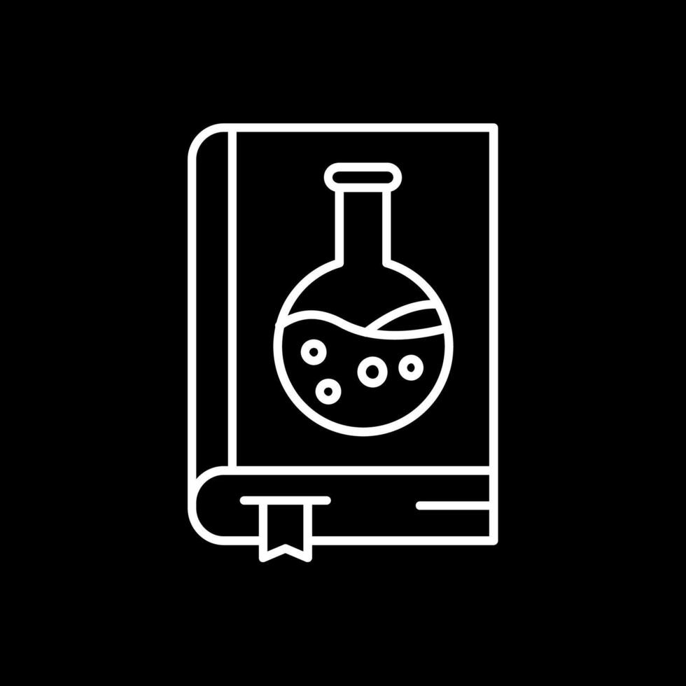 chimica libro linea rovesciato icona vettore
