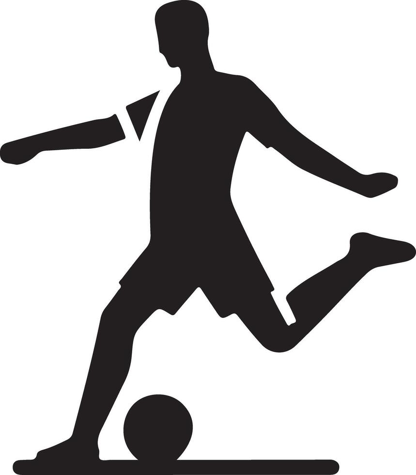 calcio giocatore posa vettore icona nel piatto stile nero colore silhouette, bianca sfondo 37