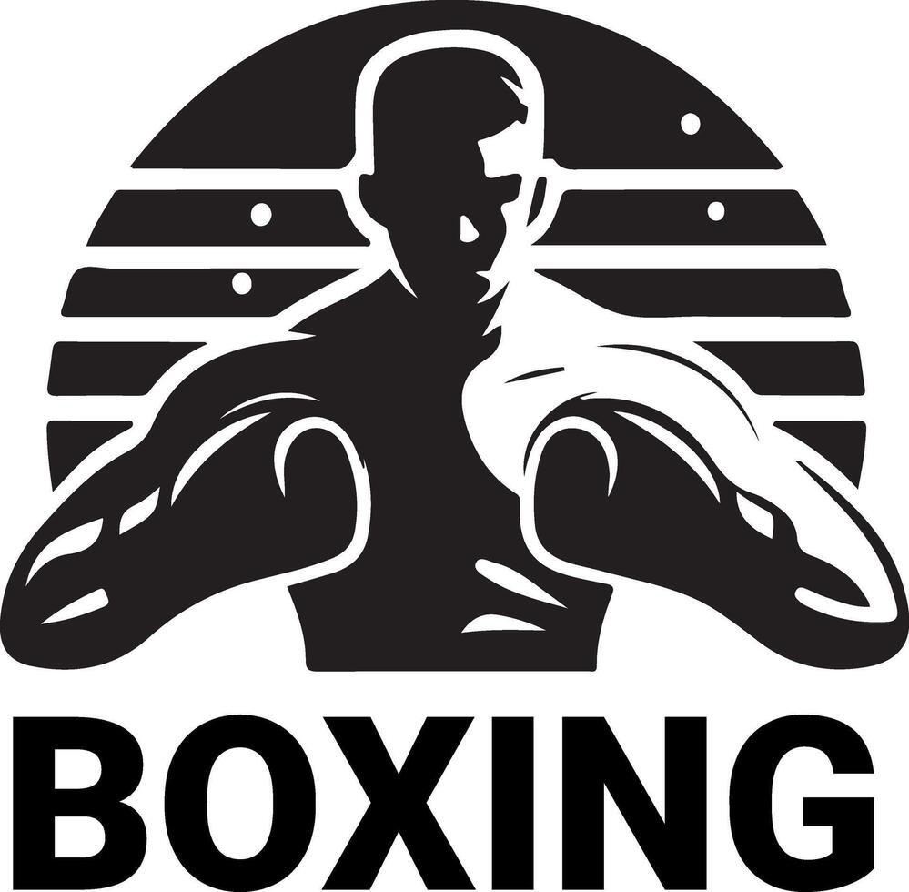 boxe logo bianca sfondo loghi, vettore silhouette 7