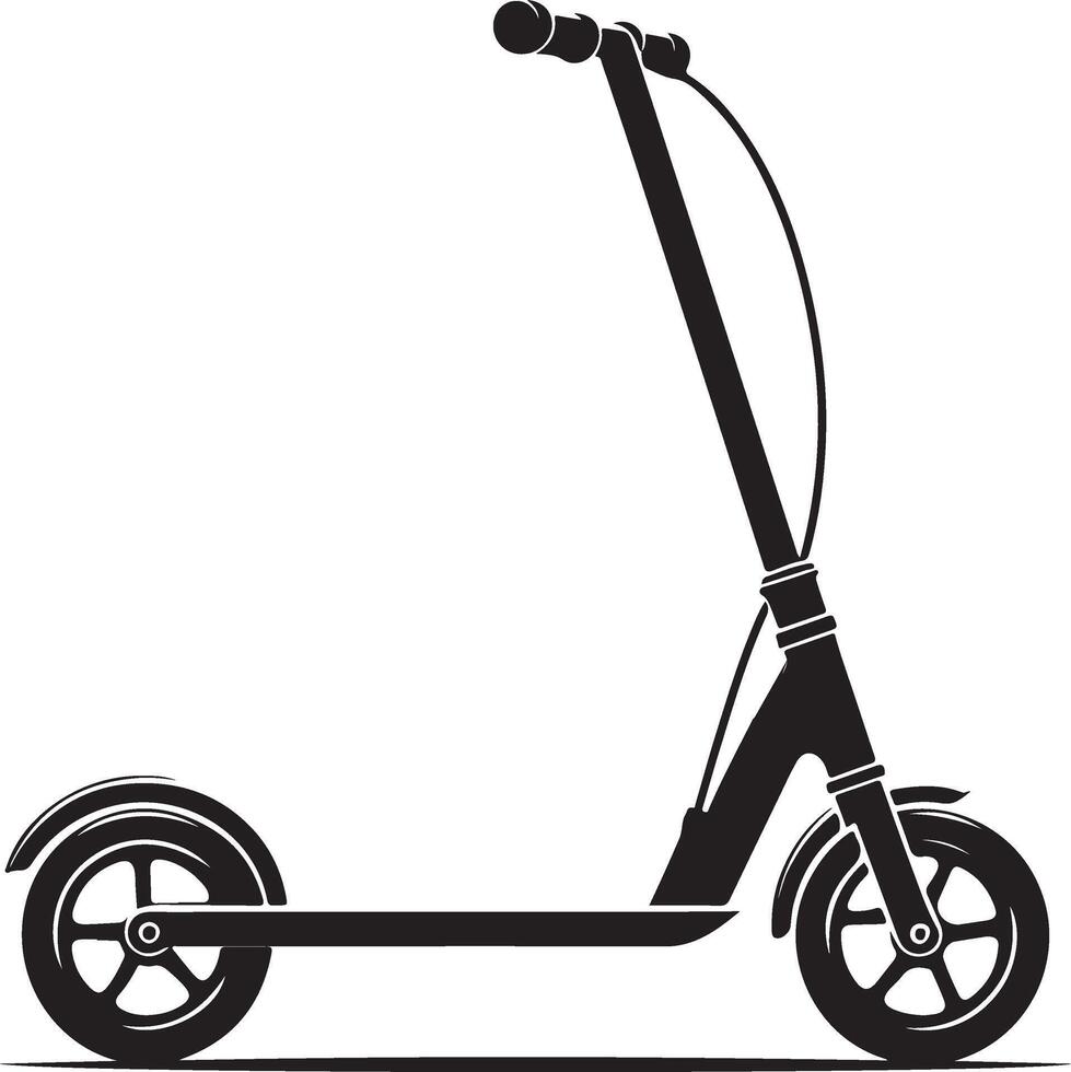 minimo Due su ruote calcio scooter vettore nero colore silhouette, bianca sfondo 13