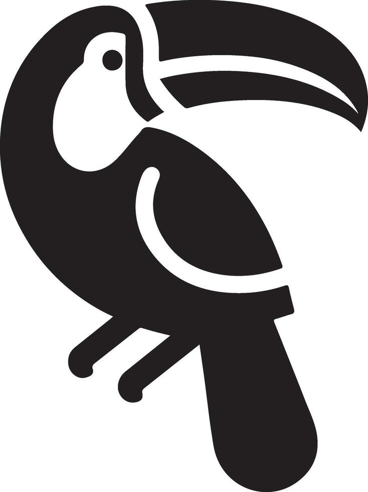 minimo tucano uccello logo concetto, clipart, simbolo, nero colore silhouette, bianca sfondo 8 vettore