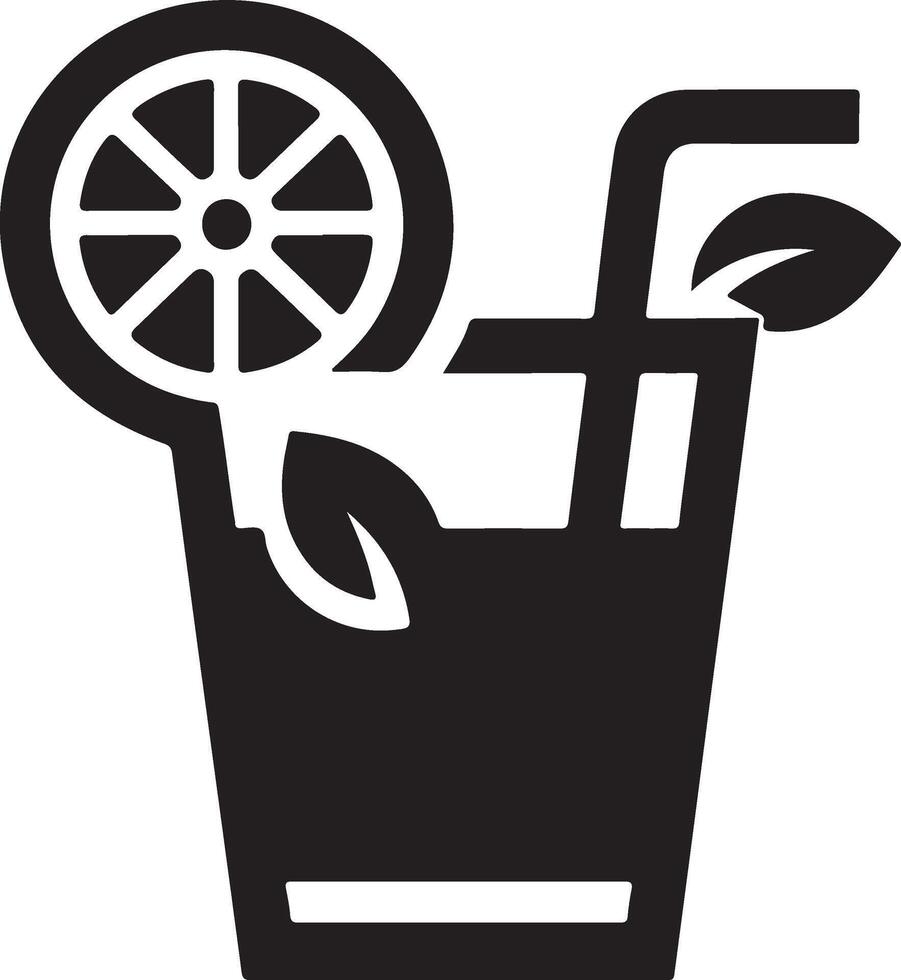 Limone bevanda bicchiere icona, simbolo, clipart, nero colore silhouette, bianca sfondo 12 vettore