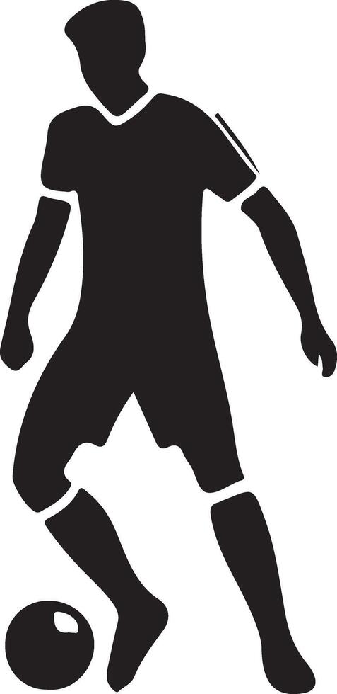 calcio giocatore posa vettore icona nel piatto stile nero colore silhouette, bianca sfondo 15