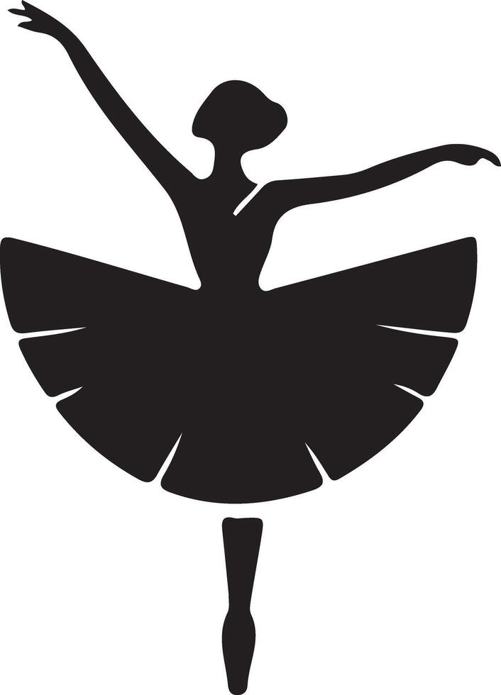 ballerina danza vettore icona nel piatto stile nero colore silhouette bianca sfondo 22