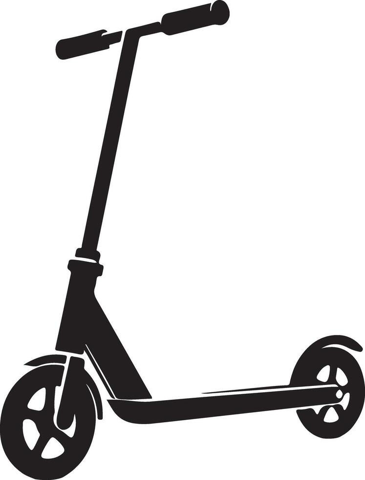 minimo Due su ruote calcio scooter vettore nero colore silhouette, bianca sfondo 6