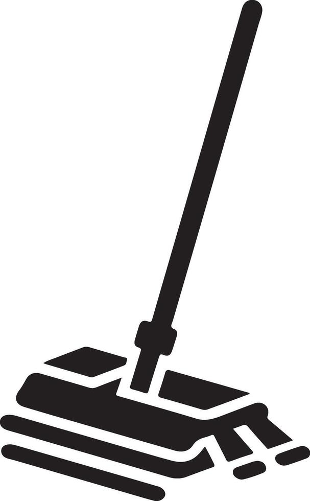 minimo pavimento Mocio icona simbolo, piatto illustrazione, nero colore silhouette, bianca sfondo 9 vettore