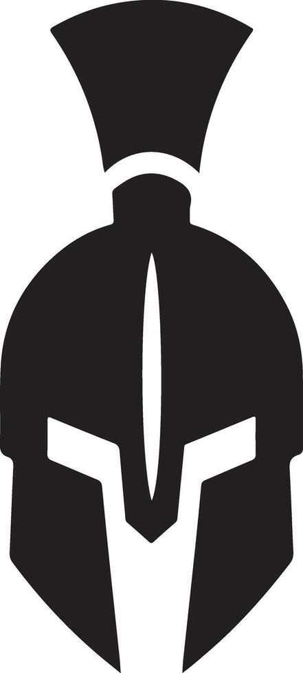 minimo spartano casco vettore nero colore silhouette, bianca sfondo 7