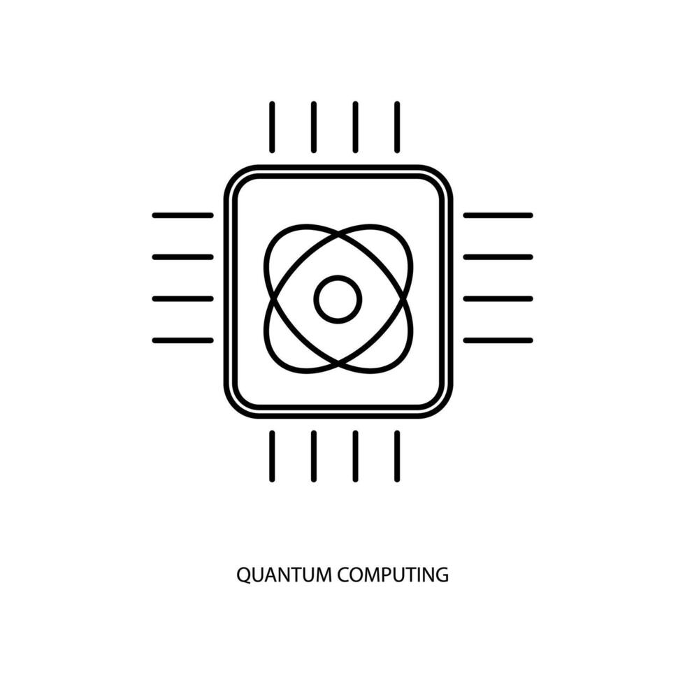 quantistico calcolo concetto linea icona. semplice elemento illustrazione. quantistico calcolo concetto schema simbolo design. vettore