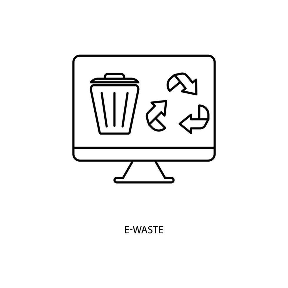 e-waste concetto linea icona. semplice elemento illustrazione. e-waste concetto schema simbolo design. vettore