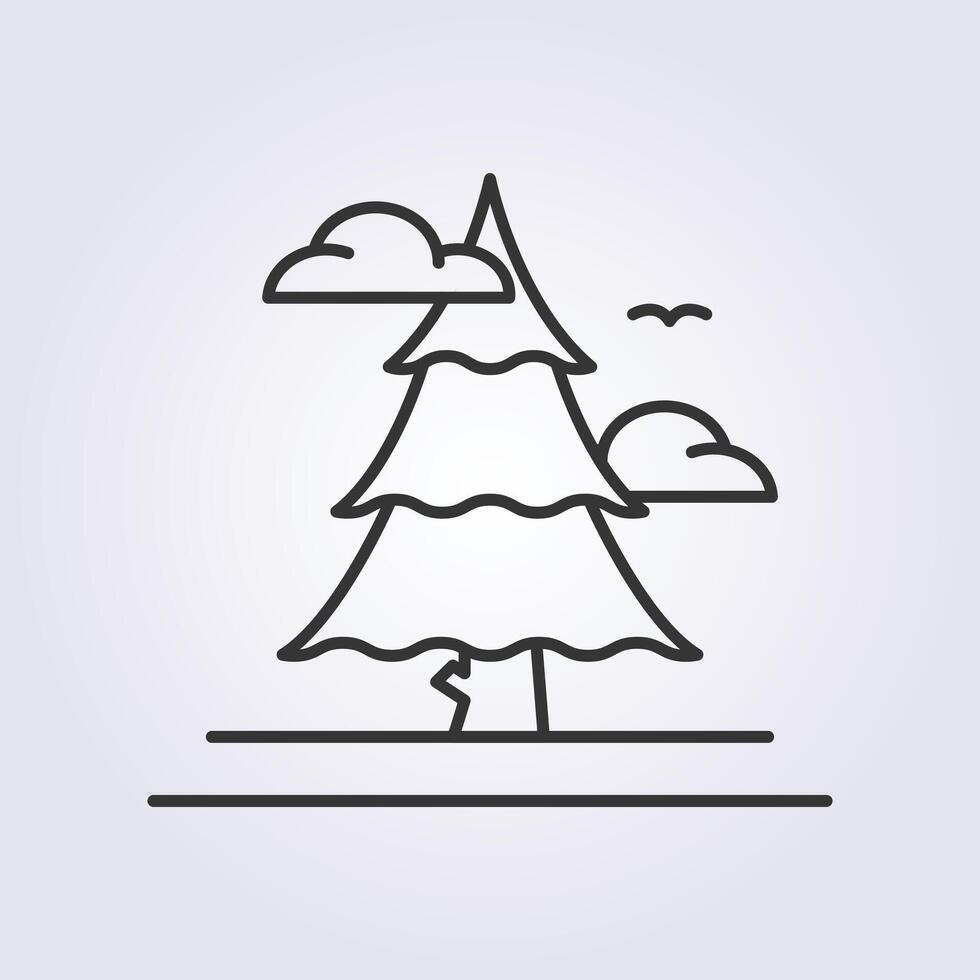 schema pino albero icona vettore illustrazione logo disegno, abete rosso , abete, conifero