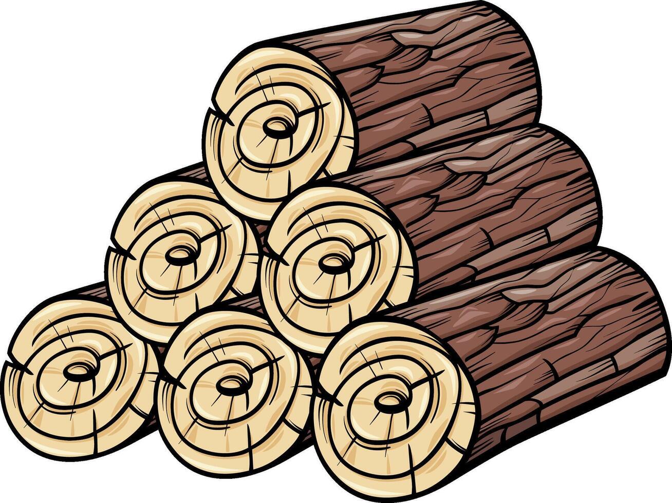 mucchio di di legno logs o monconi cartone animato clip arte vettore