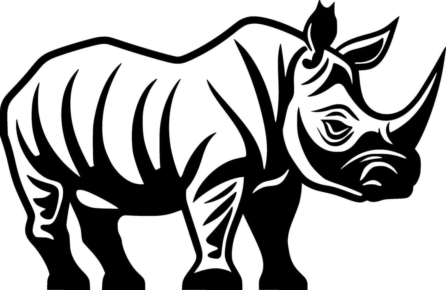 rinoceronte, nero e bianca vettore illustrazione