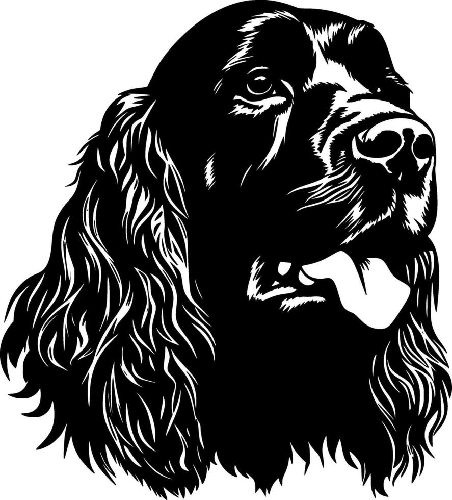 cocker spaniel, nero e bianca vettore illustrazione