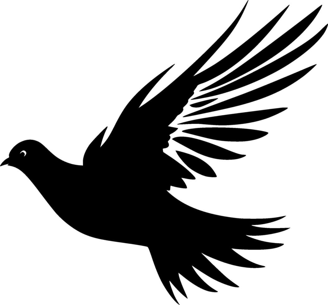 colomba - nero e bianca isolato icona - vettore illustrazione