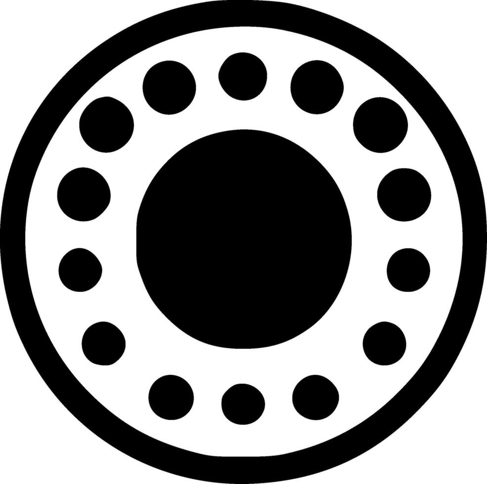 cerchio - nero e bianca isolato icona - vettore illustrazione