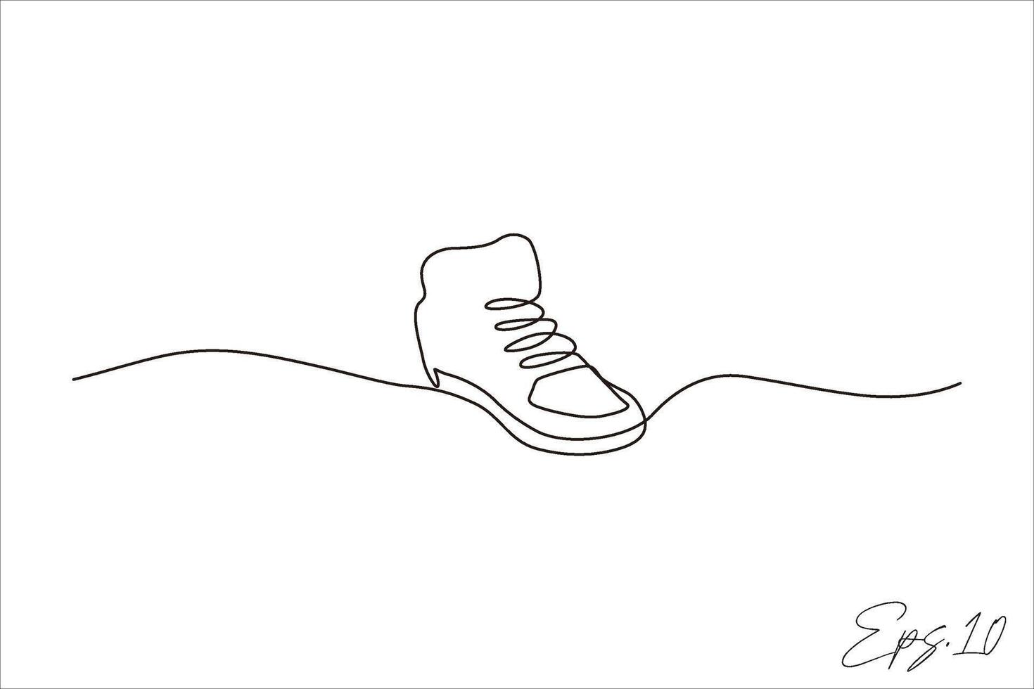 continuo linea vettore illustrazione design di scarpe