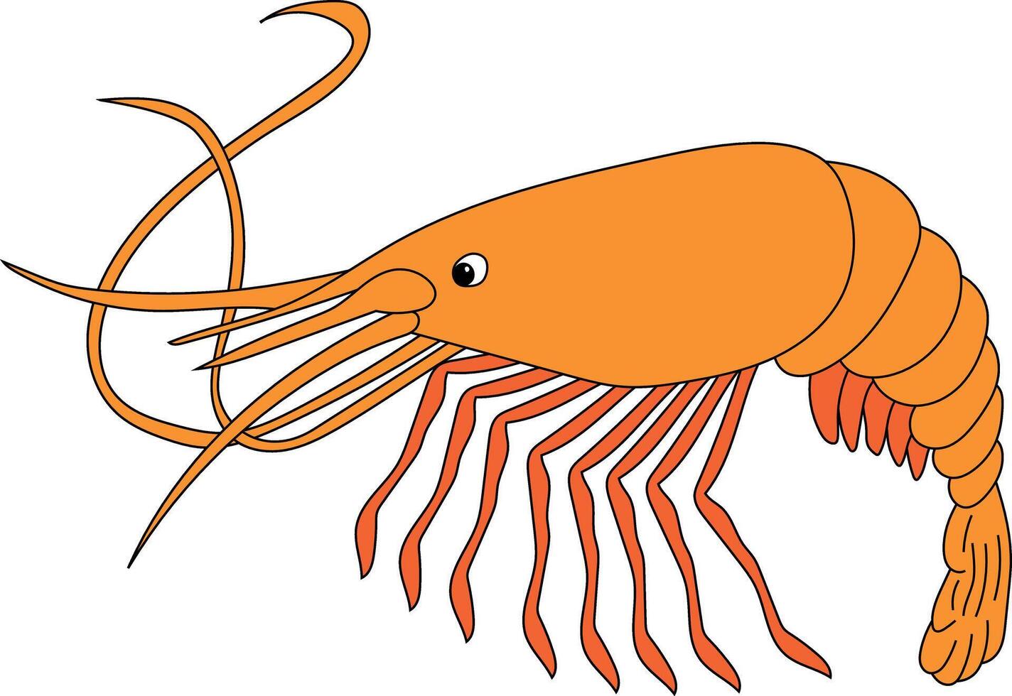 colorato gamberetto clipart per Gli amanti di mare vita vettore