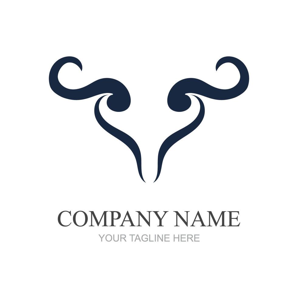 semplice animale corno logo design vettore illustrazione