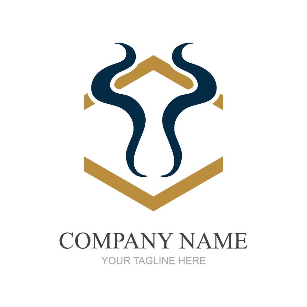 semplice animale corno logo design vettore illustrazione