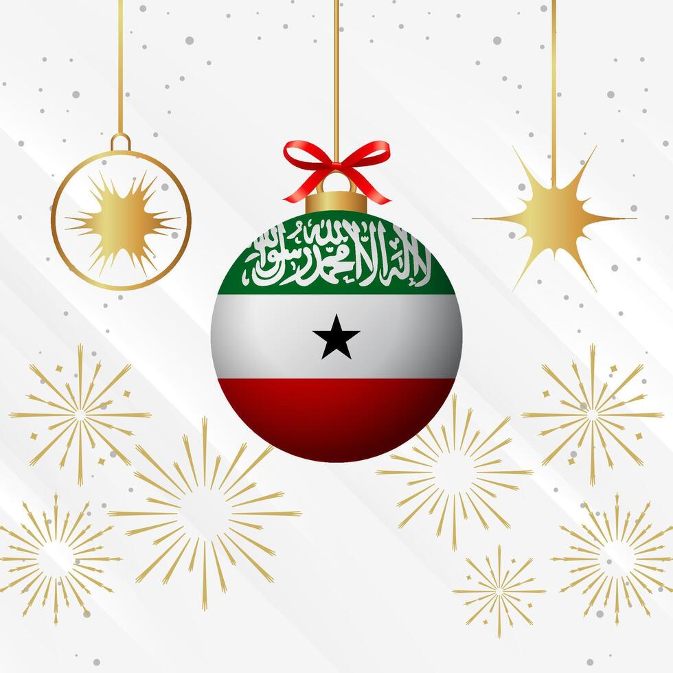 Natale palla ornamenti somalia bandiera celebrazione vettore