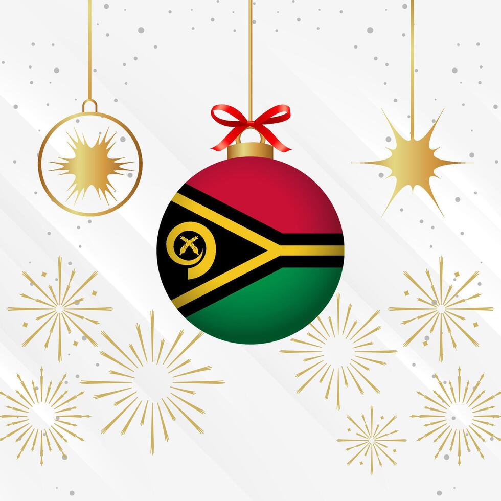 Natale palla ornamenti vanuatu bandiera celebrazione vettore