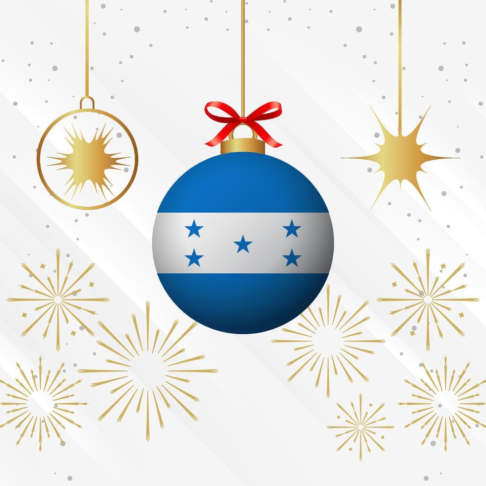 Natale palla ornamenti Honduras bandiera celebrazione vettore