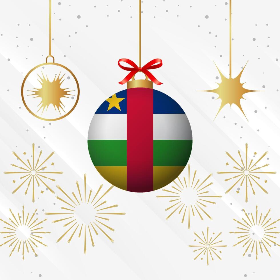 Natale palla ornamenti centrale africano repubblica bandiera celebrazione vettore