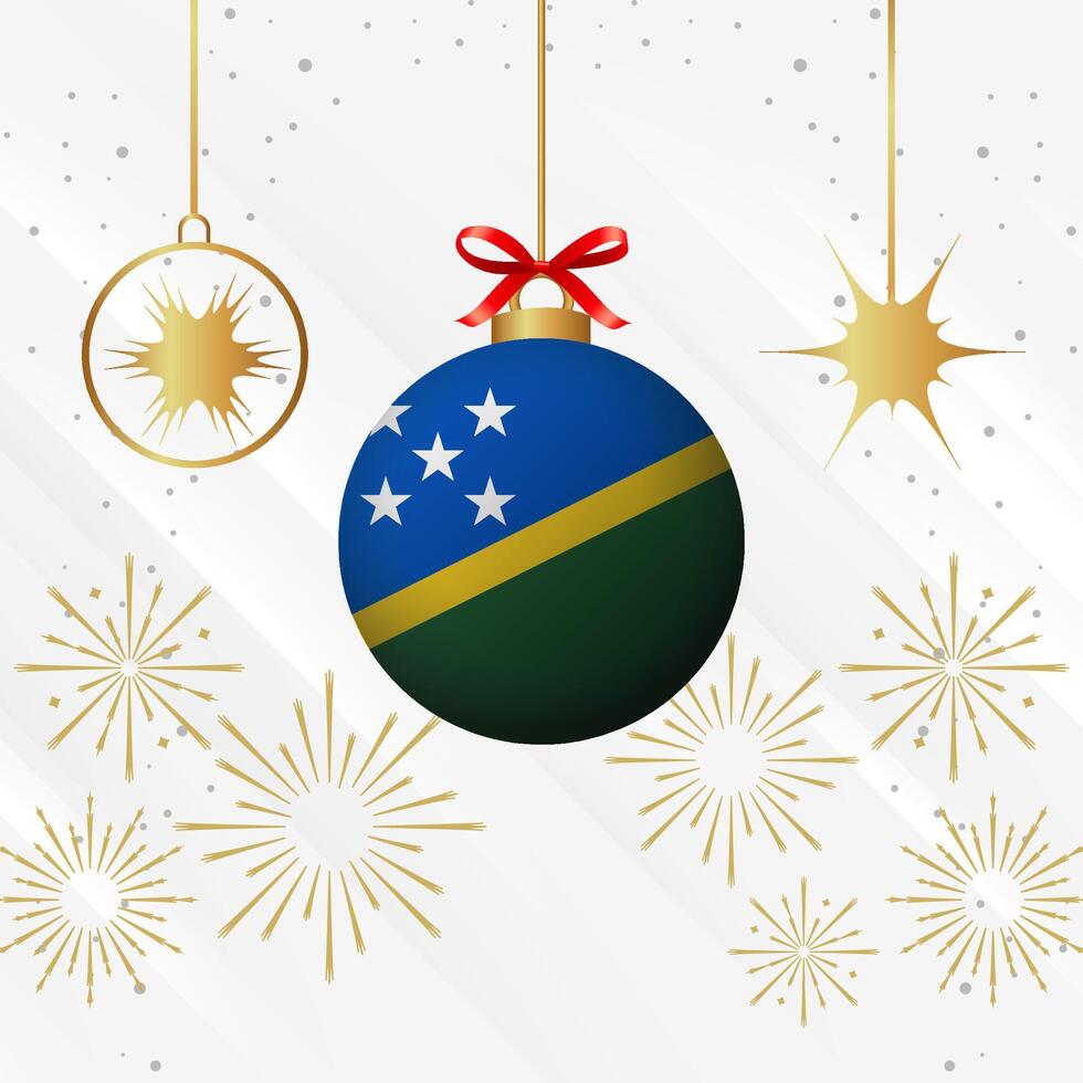 Natale palla ornamenti Salomone isole bandiera celebrazione vettore