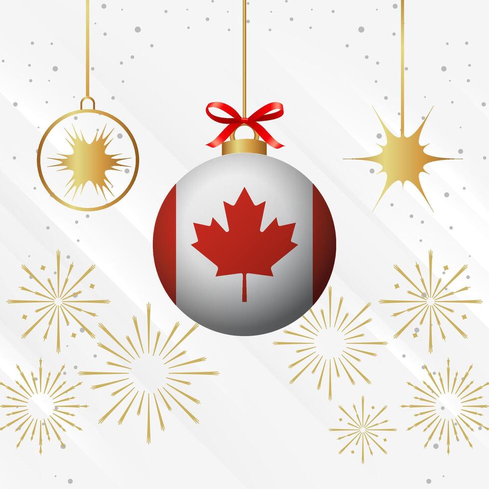 Natale palla ornamenti Canada bandiera celebrazione vettore