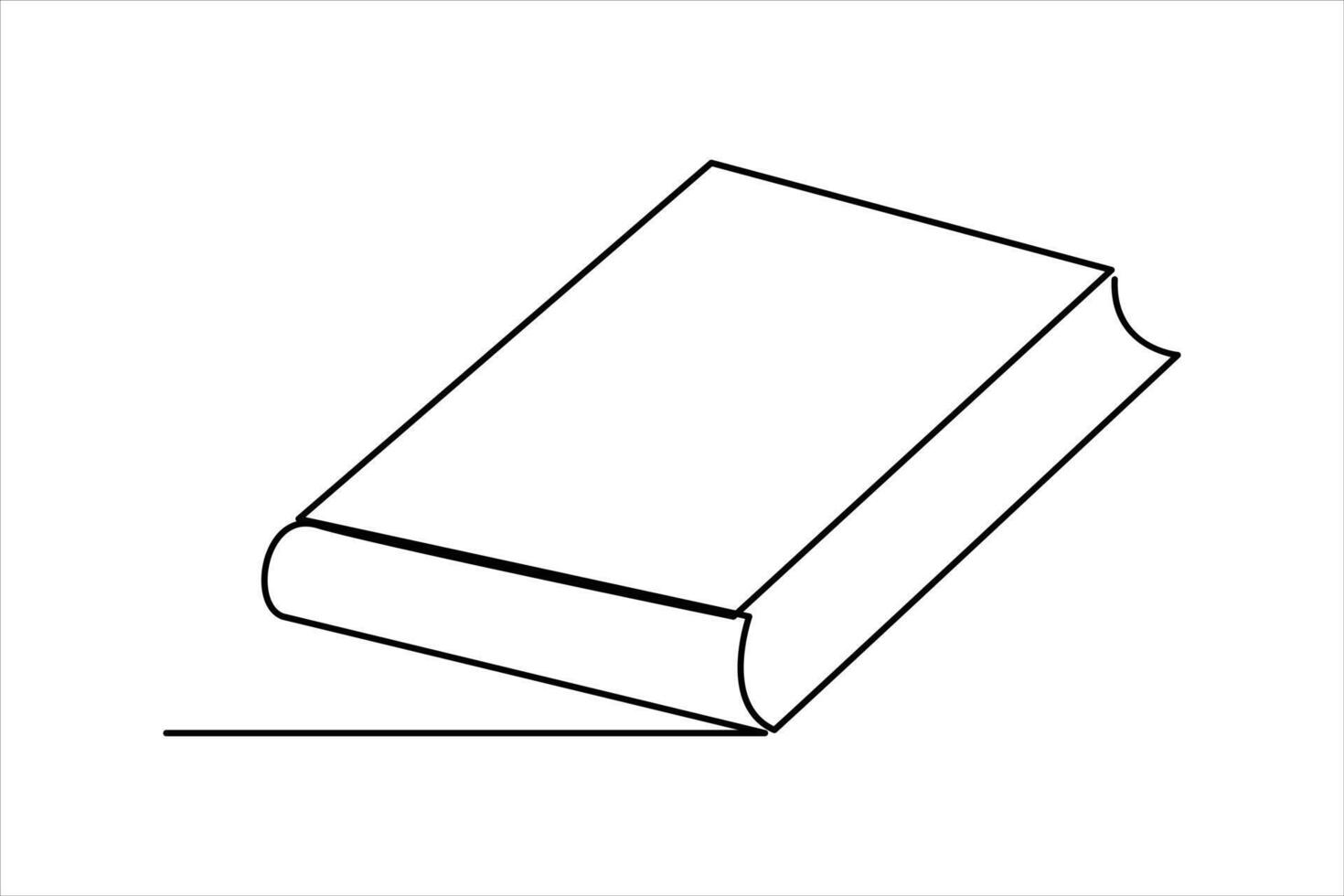 continuo uno linea disegno di un' libro icona. schema vettore illustrazione