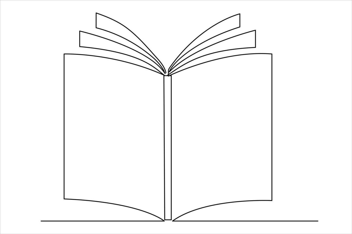 continuo uno linea disegno di un' libro icona. schema vettore illustrazione