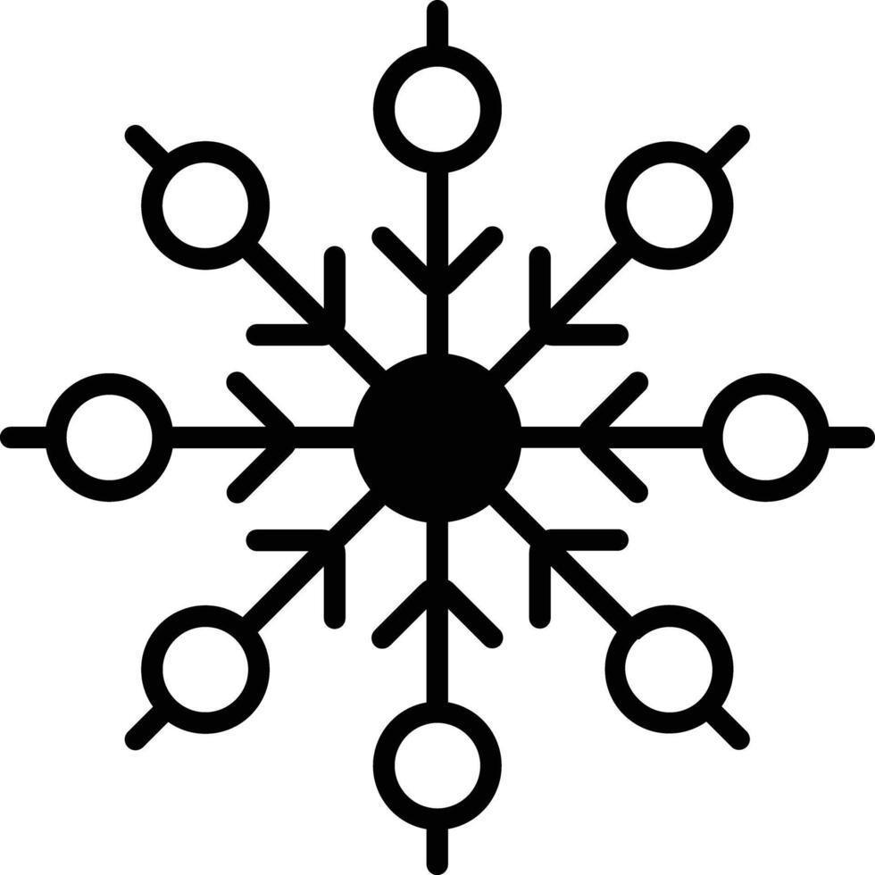 fiocco di neve glifo e linea vettore illustrazione