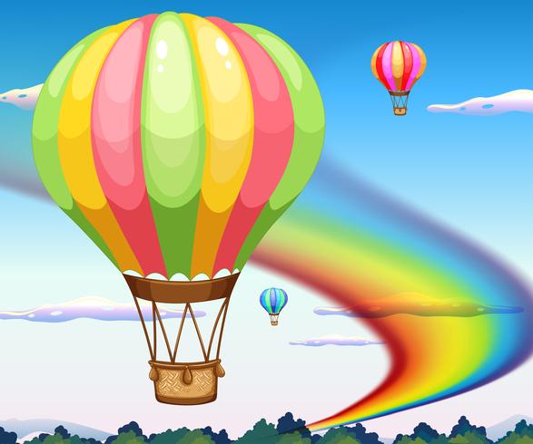 Palloncini e arcobaleno vettore