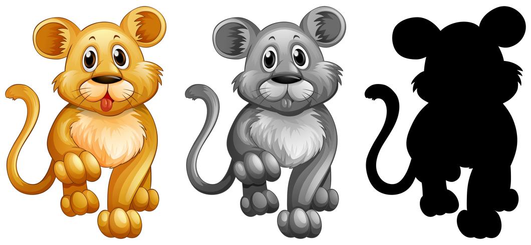 Set di caratteri di leone vettore