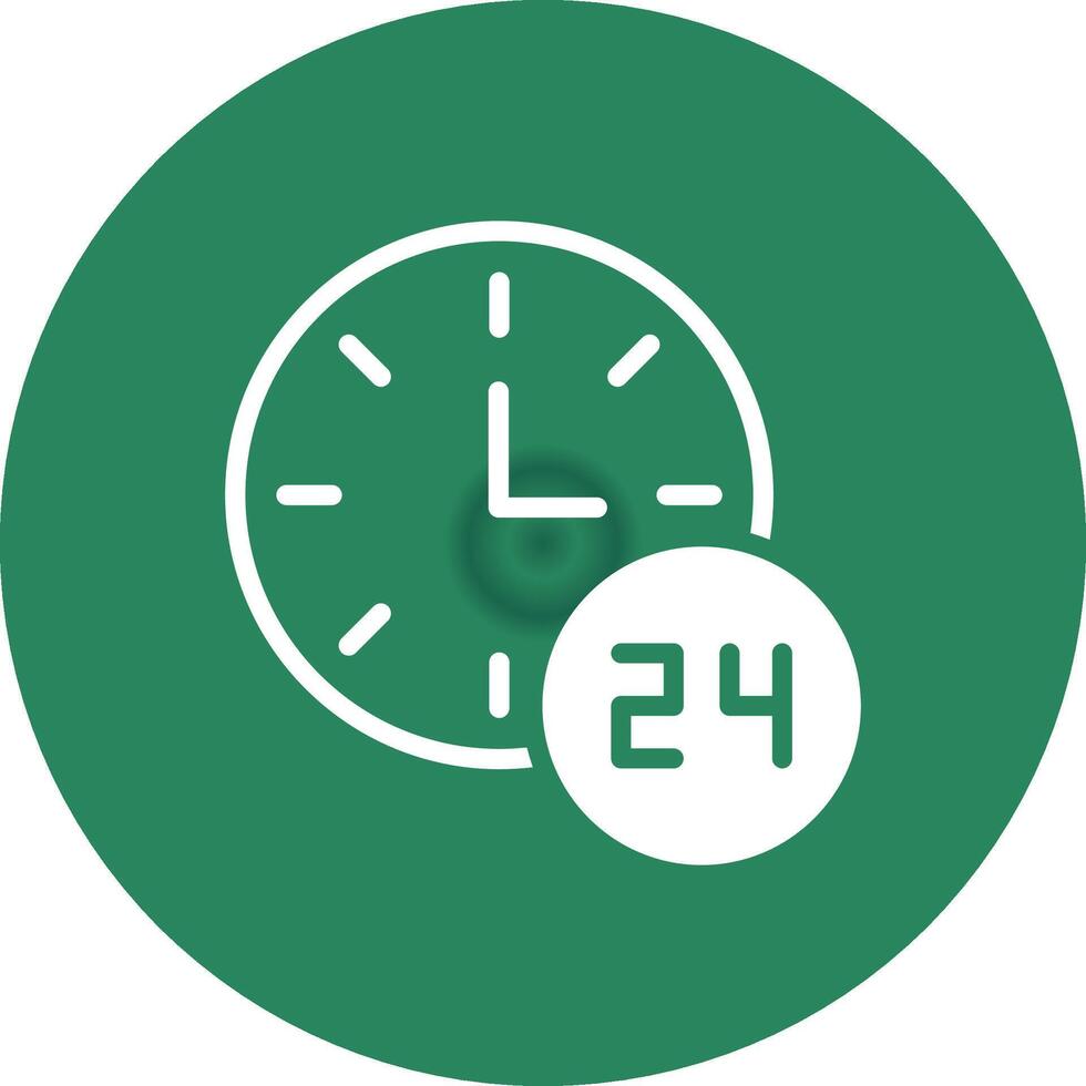 24 ore supporto creativo icona design vettore