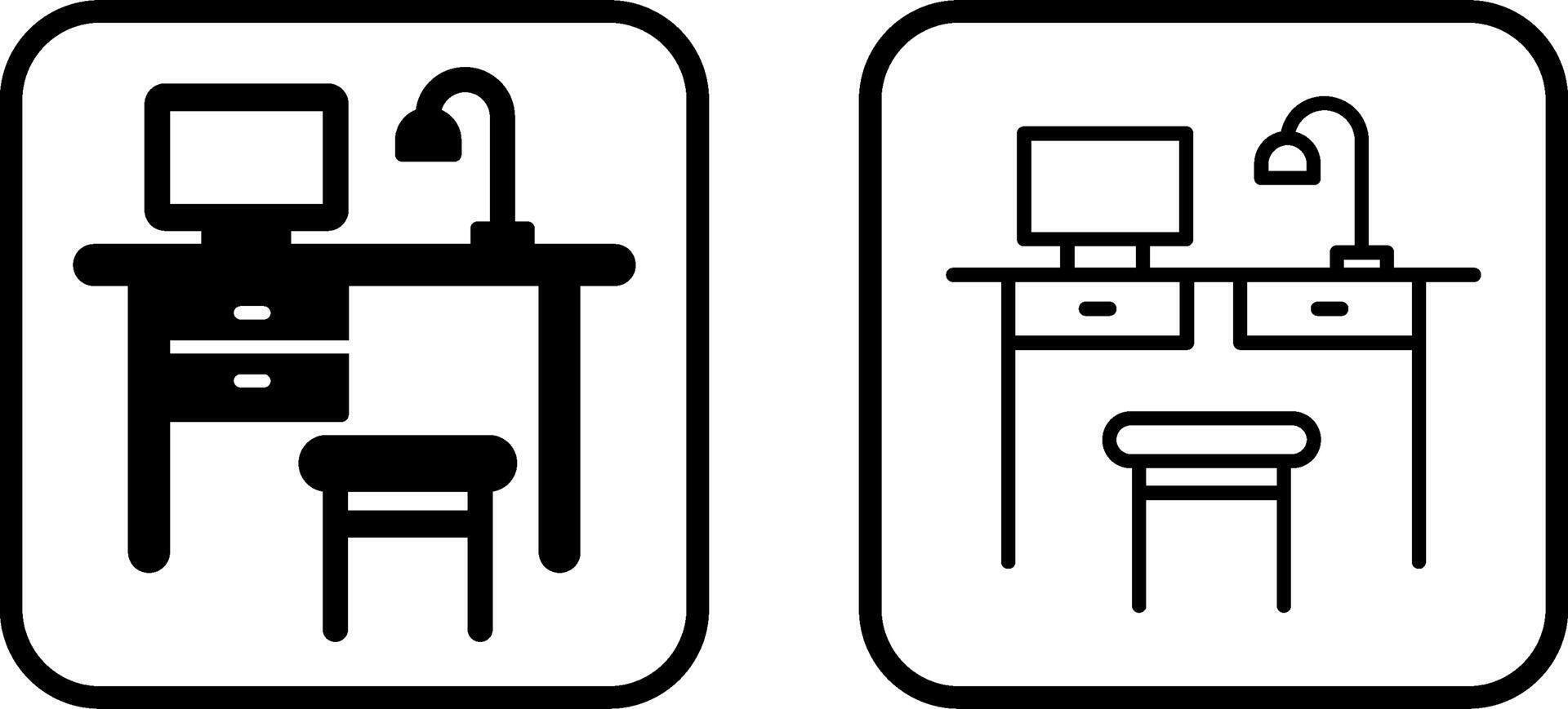 semplice scrivania vettore icona