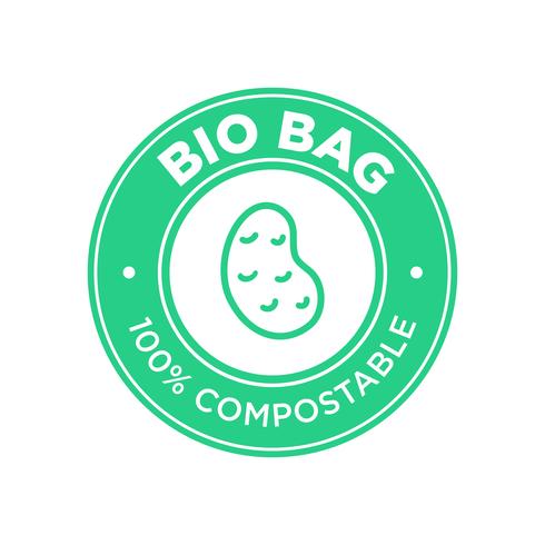 Bio Bag 100% composta di patate. vettore
