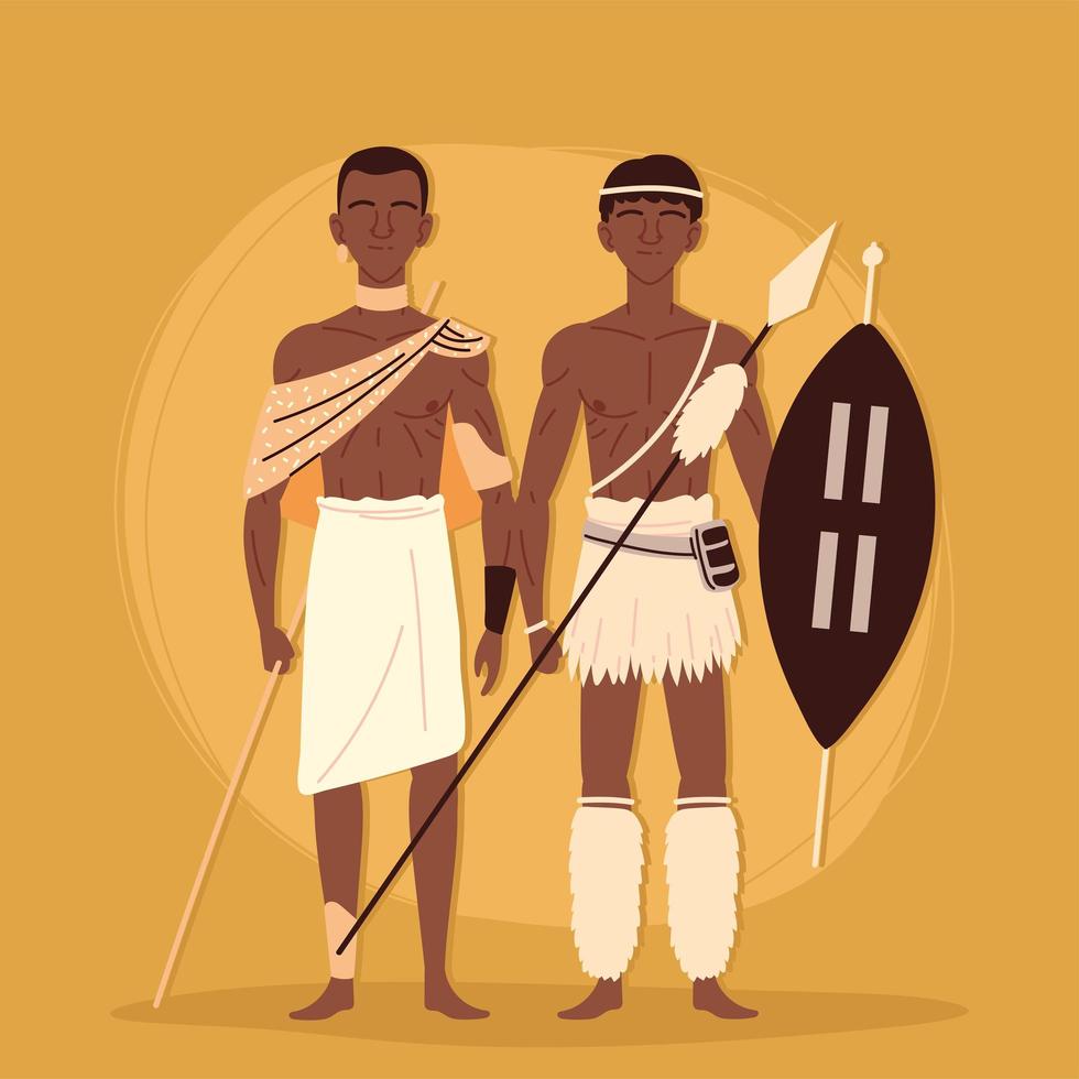 uomini aborigeni guerrieri vettore