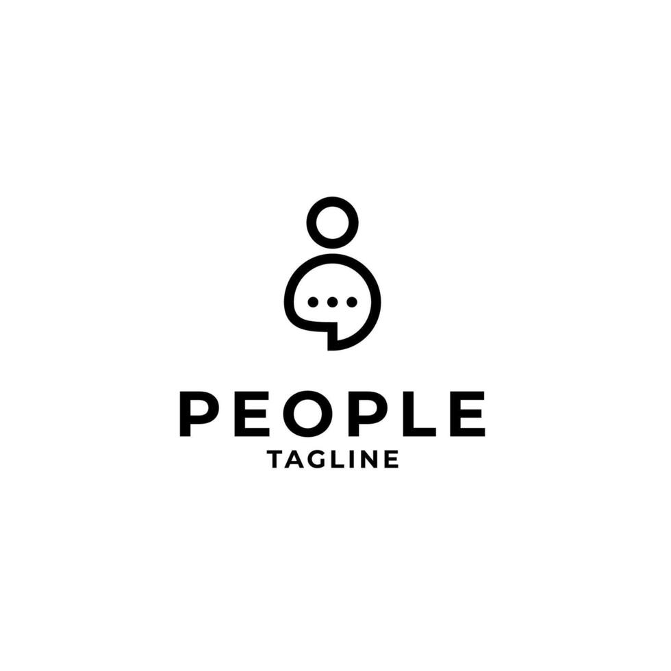 persone e Chiacchierare logo design concetto vettore illustrazione
