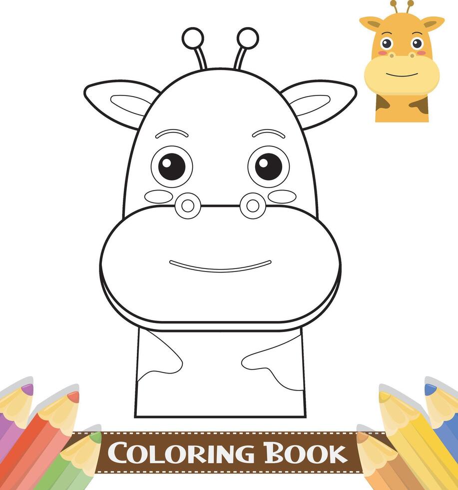 disegnato a mano carino animali colorazione libro vettore