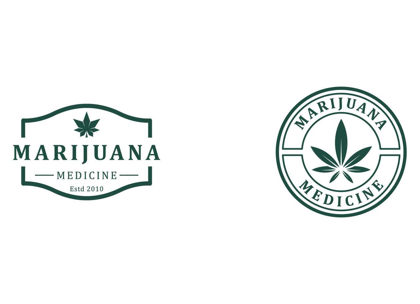 medico foglia marijuana, canapa logo design vettore