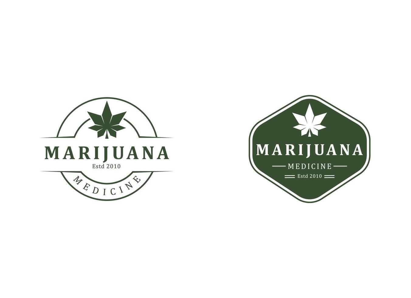 medico foglia marijuana, canapa logo design vettore