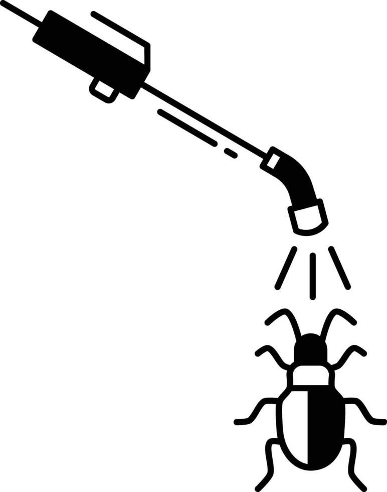 insetto uccisore glifo e linea vettore illustrazione