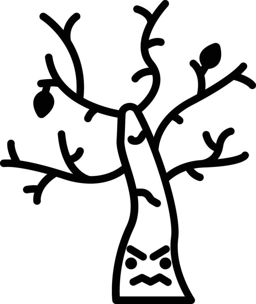 sequoia albero glifo e linea vettore illustrazione