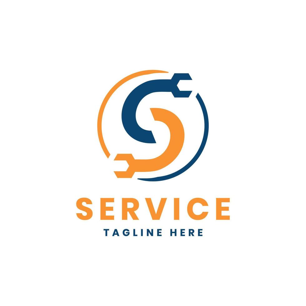 servizio riparazione logo design creativo moderno concetto vettore modello