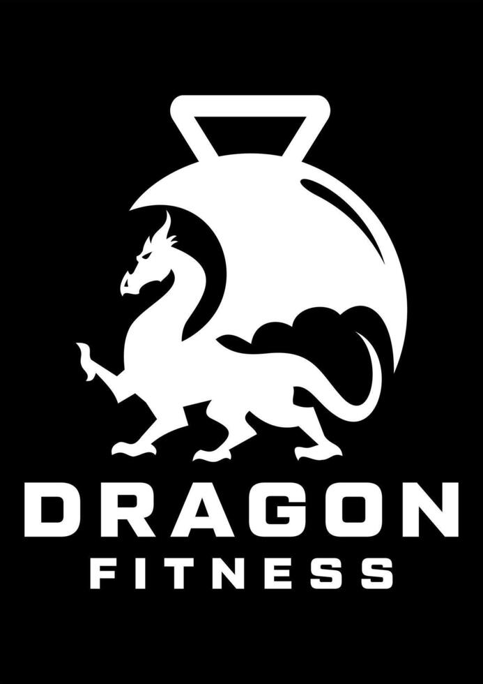 Drago fitness idea vettore logo design