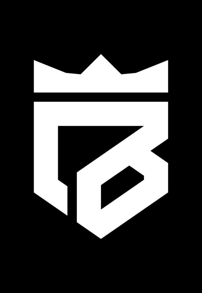 scudo iniziale cb con corona vettore logo design