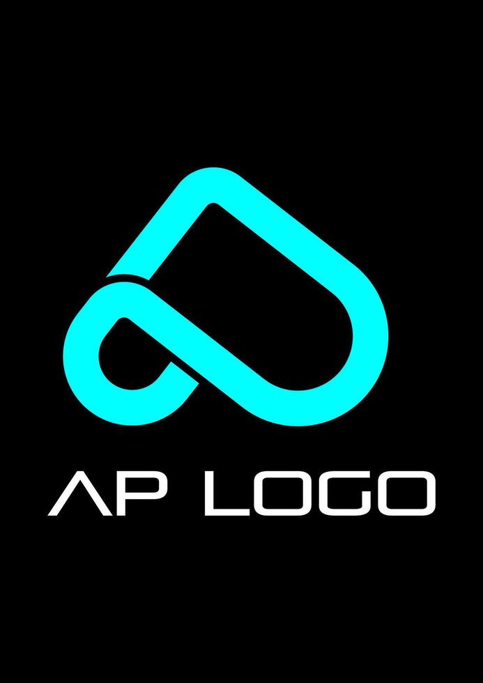 iniziale ap con linea vettore logo design