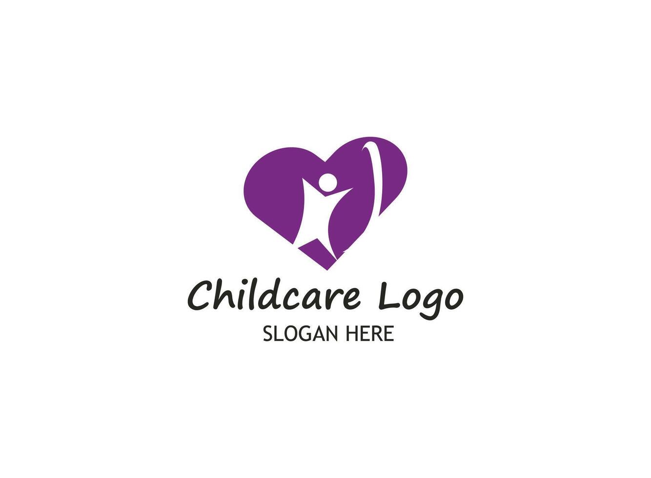 bambini cura, famiglia, beneficenza vettore logo emblema design modello. mano disegnato multicolore cuore con bambino e adulto mani sagome, isolato icona. volontario non profitto organizzazione, assistenza sanitaria concetto.