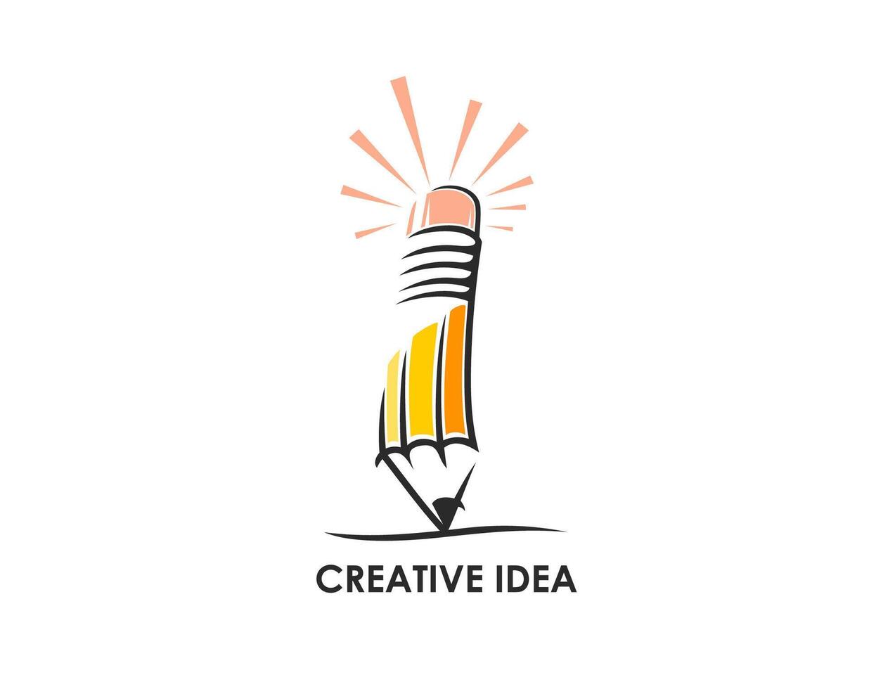 creativo idea matita icona, formazione scolastica e design vettore